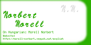 norbert morell business card